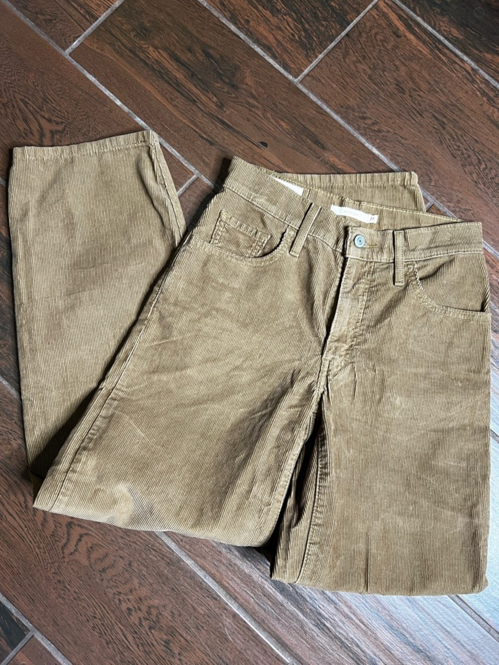 Levi’s Premium Corduroy Tan Baggy Dad Pants Womens Size 24